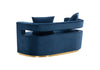 Wells Modern Blue Velvet Loveseat