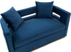 Wells Modern Blue Velvet Loveseat