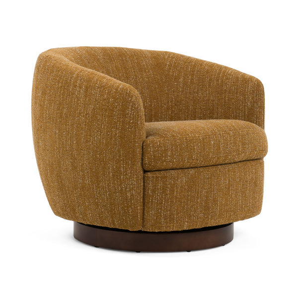 Divani Casa Wendt Modern Mustard Fabric Swivel Accent Chair Model VGKK-KF.A1098-MUS