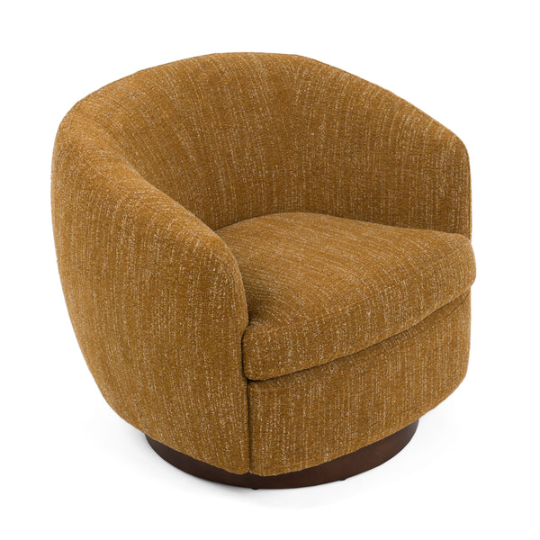 Divani Casa Wendt Modern Mustard Fabric Swivel Accent Chair Model VGKK-KF.A1098-MUS