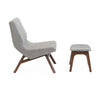 Modrest Whitney Modern Grey & Walnut Accent Chair & Ottoman Model VGMAMI-558-GRY