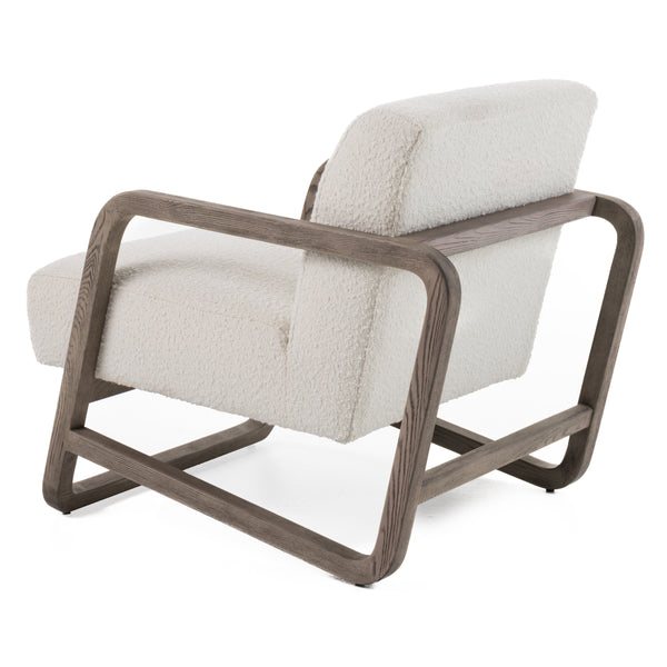 Modrest Wilber Modern Off White Fabric & Grey Wood Accent Chair Model VGVC-S2305A-WHT