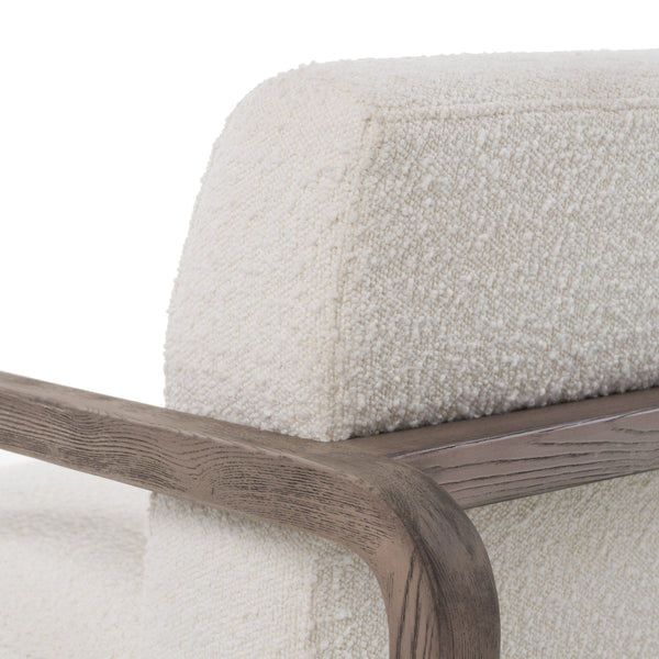 Modrest Wilber Modern Off White Fabric & Grey Wood Accent Chair Model VGVC-S2305A-WHT