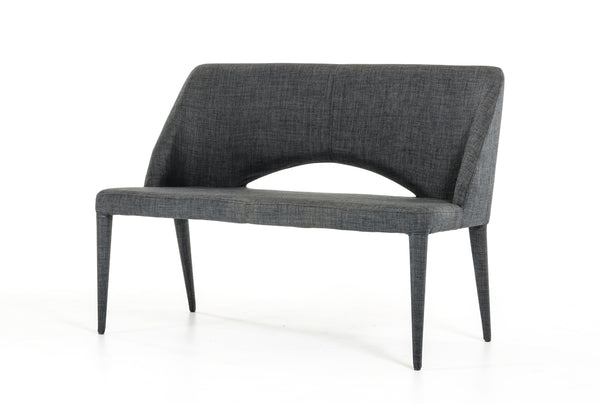 Modrest Williamette Mid Century Dark Grey Fabric Bench Model VGEUMC-8081CH
