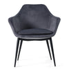 Modrest Wilson Modern Grey Velvet & Black Dining Chair Model VGHR3404-GRY-DC