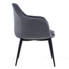 Modrest Wilson Modern Grey Velvet & Black Dining Chair Model VGHR3404-GRY-DC