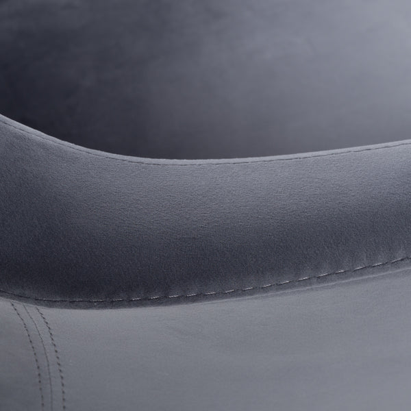 Modrest Wilson Modern Grey Velvet & Black Dining Chair Model VGHR3404-GRY-DC