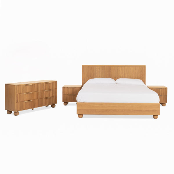Queen Modrest Winters Modern Natural Oak 4 Piece Bedroom Set Model VGWD-EMILIO-4PC-SET-Q