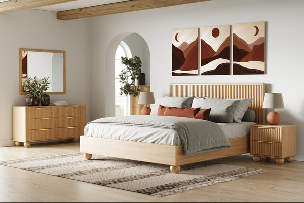 Modrest Winters Modern Natural Oak Bed Model VGWD-EMI-QB-KBUS-BED