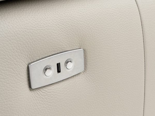 Lamod Italia Mini Wonder Italian Modern Grey Leather Sectional Sofa With Recliner Model VGDTWONDER-GRY