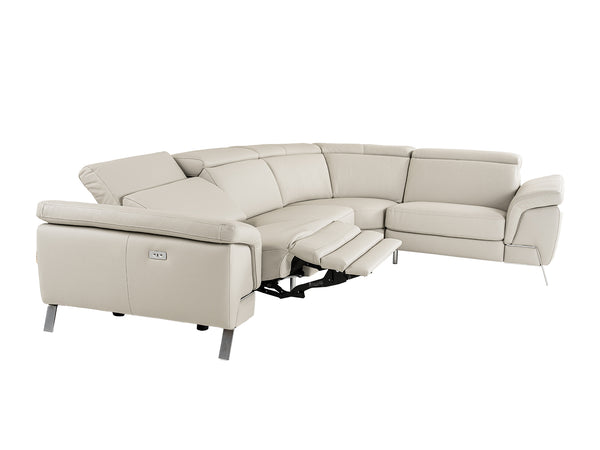 Lamod Italia Mini Wonder Italian Modern Grey Leather Sectional Sofa With Recliner Model VGDTWONDER-GRY