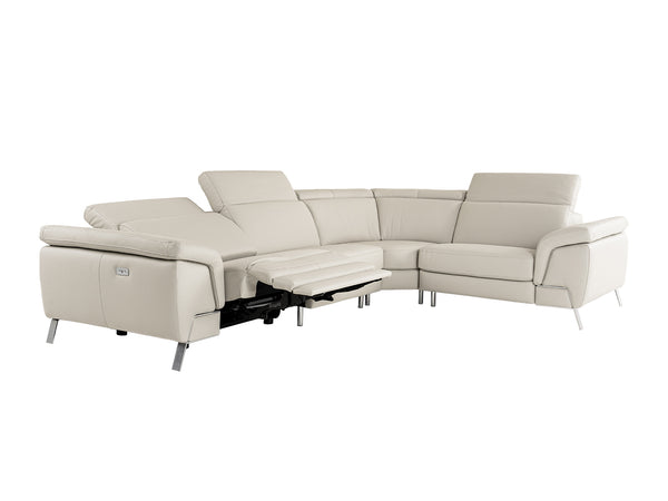 Lamod Italia Mini Wonder Italian Modern Grey Leather Sectional Sofa With Recliner Model VGDTWONDER-GRY