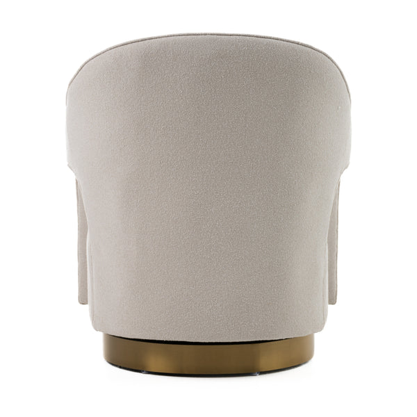Modrest Worley Modern Beige Fabric & Gold Swivel Accent Chair Model VGRH-RHS-AC-556-BGE