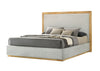 Queen Nova Domus Santa Barbara Modern Grey Fabric & Natural Bed Model VGMABR-152-BED-Q