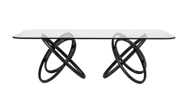 Modrest Mason Modern Glass & Black Ash Dining Table Model VGCSDT-16092-BLK