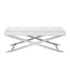 Modrest Xane Contemporary White & Brushed Stainless Steel Bench Model VGGAGA-8648BE-WHT-B