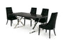 A&X Xavier Modern Black Crocodile & Stainless Steel Dining Table Model VGUNAA815-180-BLKCROC