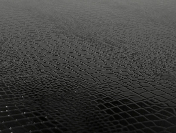 A&X Xavier Modern Black Crocodile & Stainless Steel Dining Table Model VGUNAA815-180-BLKCROC