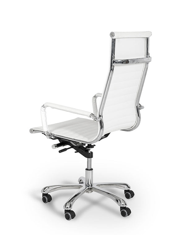 Scroll Modern White Eco Leather Office Chair Model VGLEXY100-WHT
