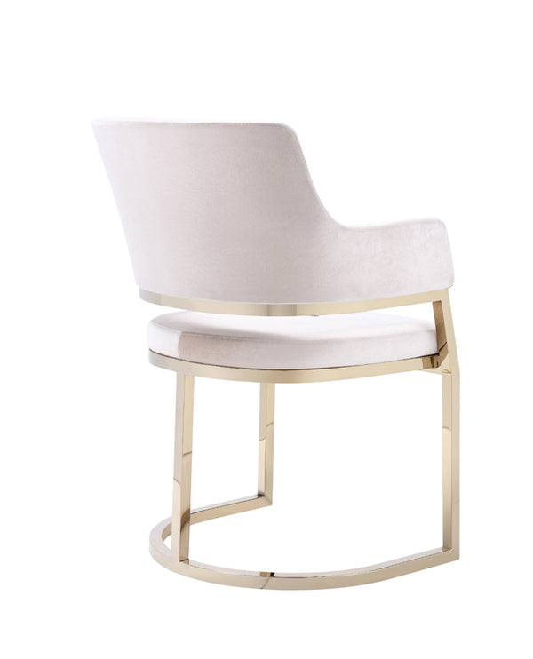 Modrest Tulsa Modern Cream Velvet & Gold Dining Chair Model VGZAY607-CRM