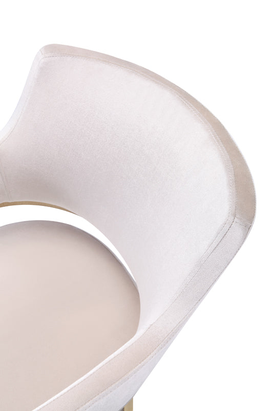 Modrest Tulsa Modern Cream Velvet & Gold Dining Chair Model VGZAY607-CRM