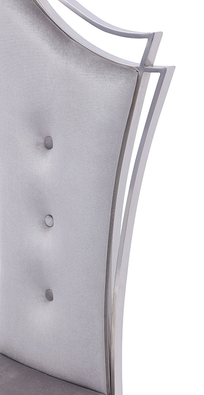 Modrest Bonnie Modern Grey Velvet & Stainless Steel Dining Chair (Set Of 2) Model VGZAY906-1-GRYBT