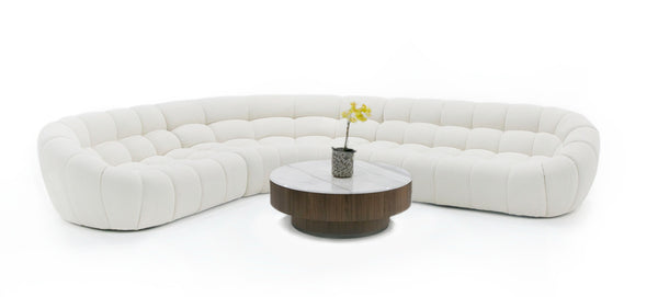 Divani Casa Yolonda Off White Fabric Sectional Sofa Model VGEV-2126B-WHT-SECT