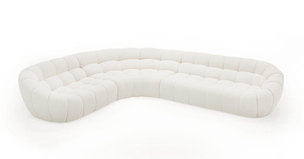 Divani Casa Yolonda Off White Fabric Sectional Sofa Model VGEV-2126B-WHT-SECT