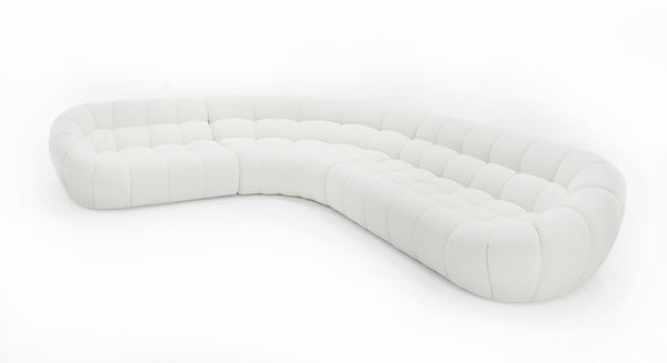 Divani Casa Yolonda Off White Fabric Sectional Sofa Model VGEV-2126B-WHT-SECT
