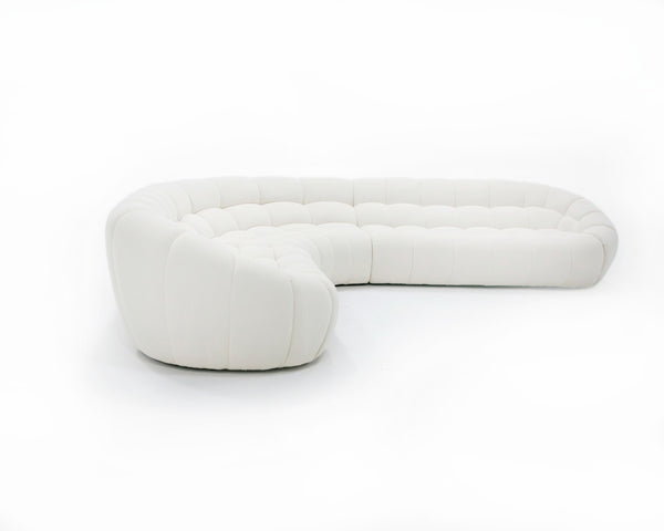 Divani Casa Yolonda Off White Fabric Sectional Sofa Model VGEV-2126B-WHT-SECT