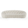Yolonda Modern Curved Off-White Fabric Sofa