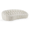 Yolonda Modern Curved Off-White Fabric Sofa