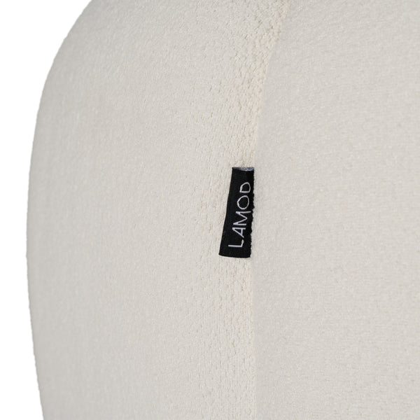 Yolonda Modern Curved Off-White Fabric Sofa