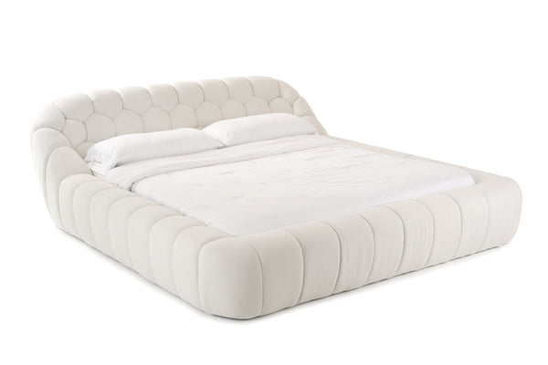 Divani Casa Yolonda Modern Off White Fabric Bed Model VGEV-A127-BED-OFFWHT