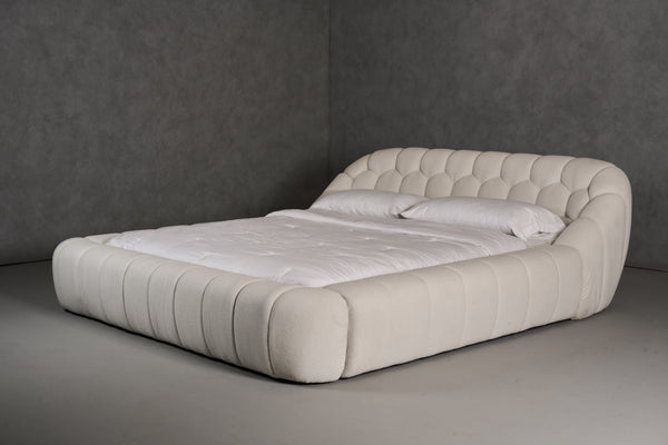 Divani Casa Yolonda Modern Off White Fabric Bed Model VGEV-A127-BED-OFFWHT