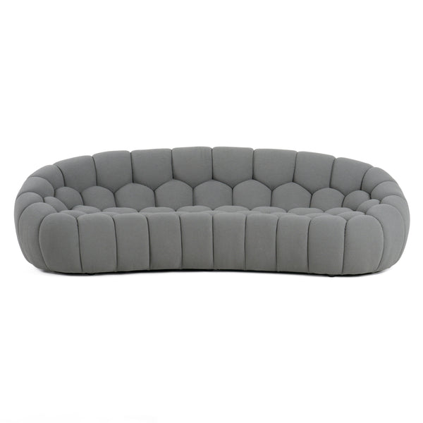 Divani Casa Yolonda Modern Curved Light Grey Fabric Sofa Model VGEV2126C-SOFA-C-07