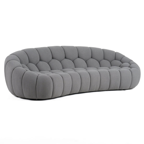 Divani Casa Yolonda Modern Curved Light Grey Fabric Sofa Set Model VGEV2126C-SET-C-07