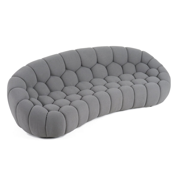 Divani Casa Yolonda Modern Curved Light Grey Fabric Sofa Set Model VGEV2126C-SET-C-07