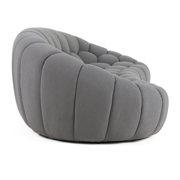 Divani Casa Yolonda Modern Curved Light Grey Fabric Sofa Set Model VGEV2126C-SET-C-07