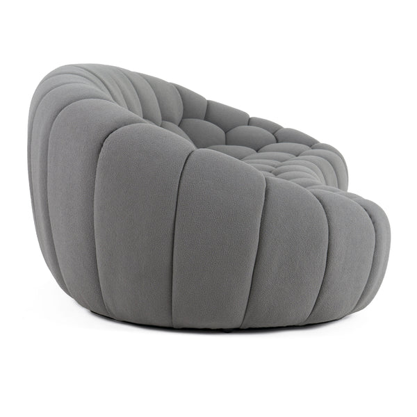 Divani Casa Yolonda Modern Curved Light Grey Fabric Sofa Model VGEV2126C-SOFA-C-07