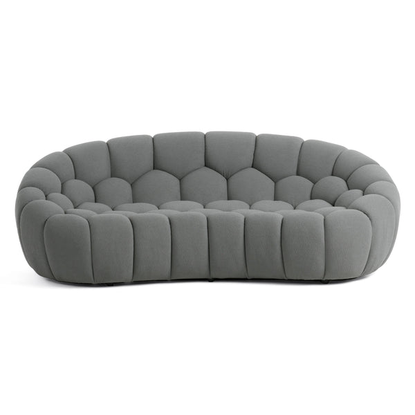 Divani Casa Yolonda Modern Curved Light Grey Fabric Sofa Set Model VGEV2126C-SET-C-07