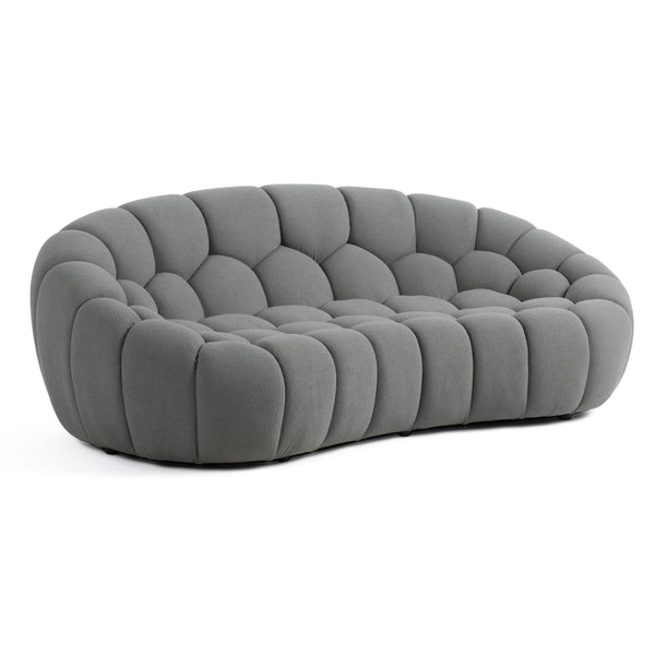 Divani Casa Yolonda Modern Curved Light Grey Fabric Loveseat Model VGEV2126C-LOVE-C-07