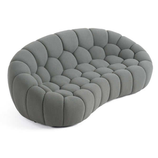 Divani Casa Yolonda Modern Curved Light Grey Fabric Loveseat Model VGEV2126C-LOVE-C-07