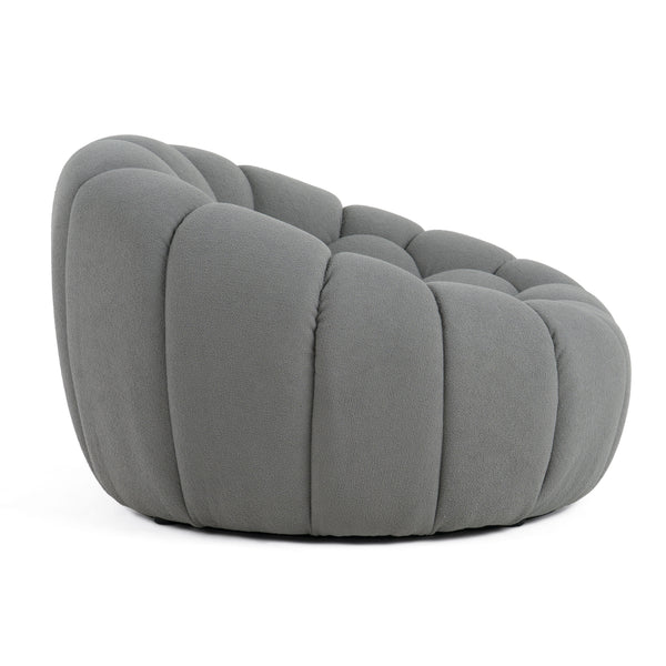 Divani Casa Yolonda Modern Curved Light Grey Fabric Chair Model VGEV2126C-CHR-C-07