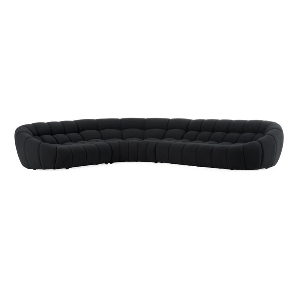 Divani Casa Yolonda Black Fabric Sectional Sofa Model VGEV-2126B-BLK