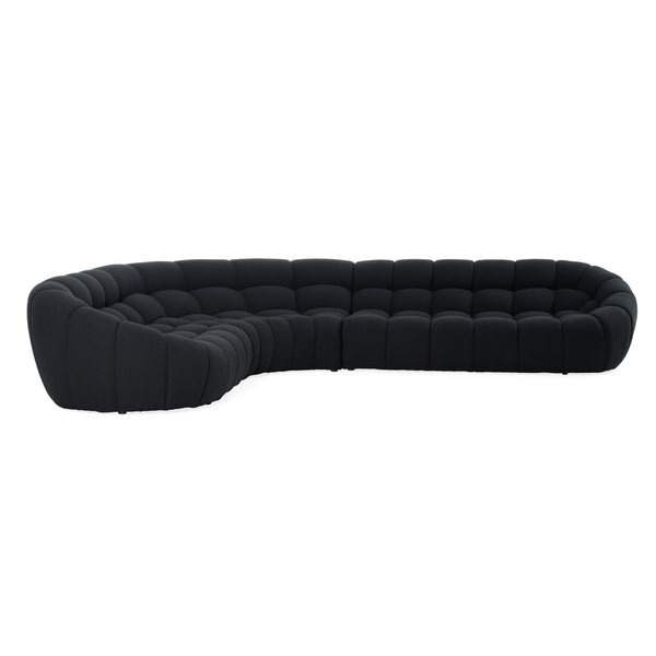Divani Casa Yolonda Black Fabric Sectional Sofa Model VGEV-2126B-BLK