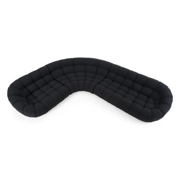 Divani Casa Yolonda Black Fabric Sectional Sofa Model VGEV-2126B-BLK