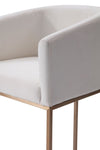 Modrest Yukon Modern White Fabric & Brushed Bronze Bar Chair Model VGVCB8362-WHT-BS