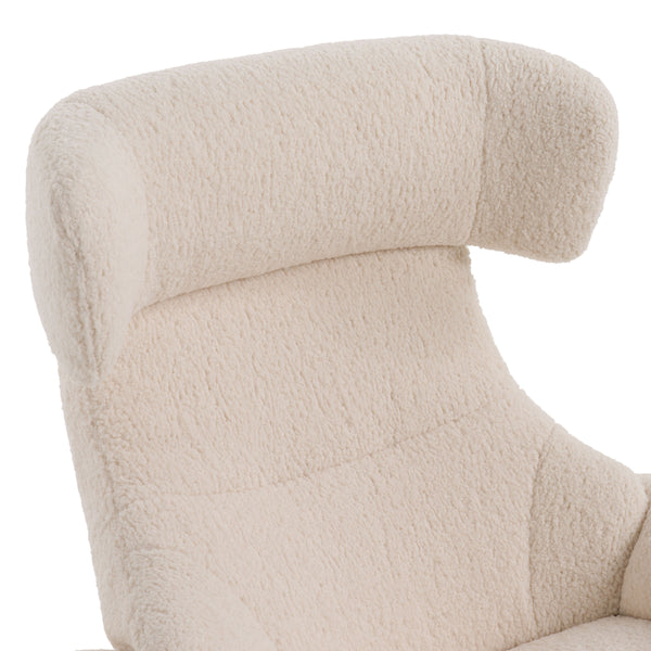 Modrest Zahara Modern Beige Lounge Chair & Ottoman Model VGKK-A985-BGE-SET
