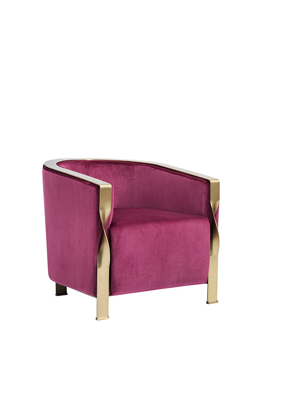 Divani Casa Anthony Modern Pink & Gold Accent Chair Model VGZAZCS600-1-PNK
